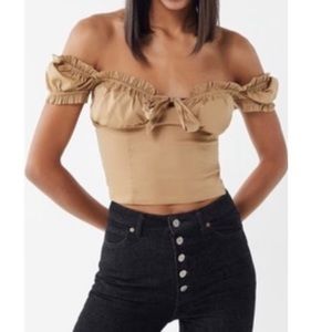 I.Am.Gia Corset Crop Top camel